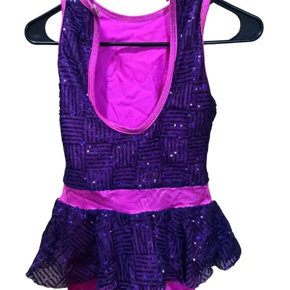 Girls dance Costume sequin size LC - Picture 4 of 10